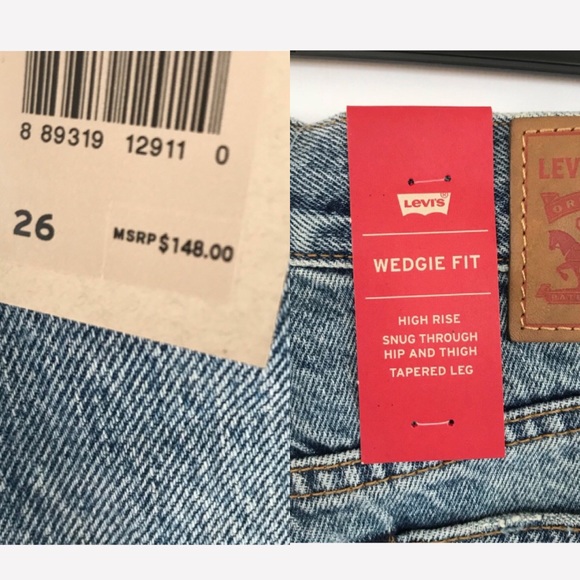 NEW Levi’s Wedgie Selvedge White Oak Cone Jeans - Picture 7 of 8